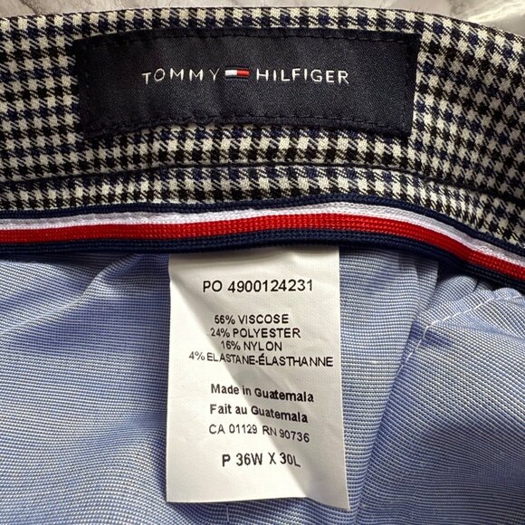 Tommy Hilfiger Flex Stretch Men's Slim-Fit Pants Blue/White Checkered 36W X 30L - Picture 3 of 15